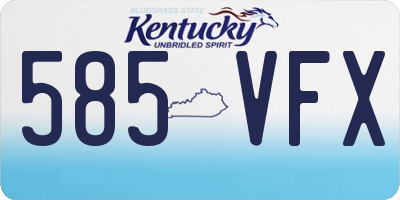KY license plate 585VFX