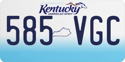 KY license plate 585VGC