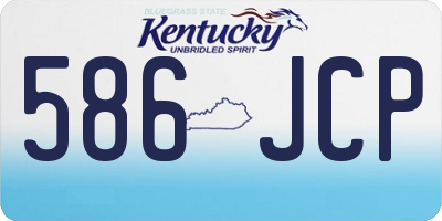 KY license plate 586JCP