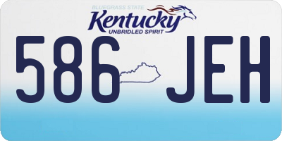 KY license plate 586JEH