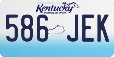 KY license plate 586JEK