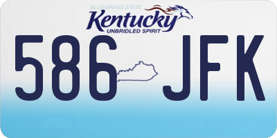 KY license plate 586JFK