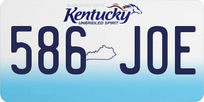 KY license plate 586JOE