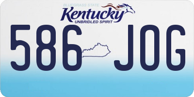 KY license plate 586JOG