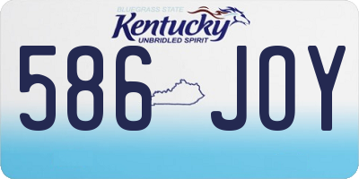 KY license plate 586JOY