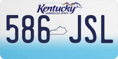 KY license plate 586JSL