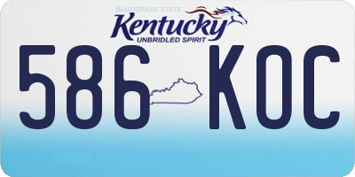 KY license plate 586KOC
