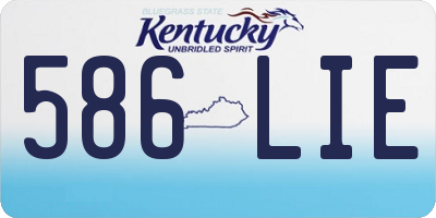 KY license plate 586LIE