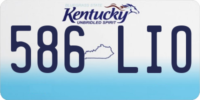 KY license plate 586LIO