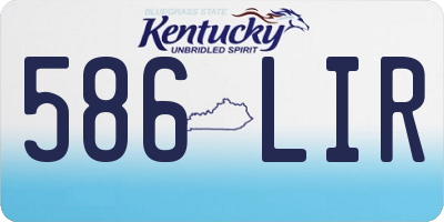 KY license plate 586LIR