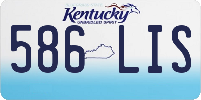 KY license plate 586LIS