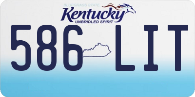 KY license plate 586LIT
