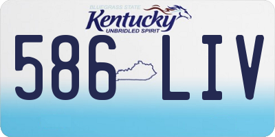 KY license plate 586LIV