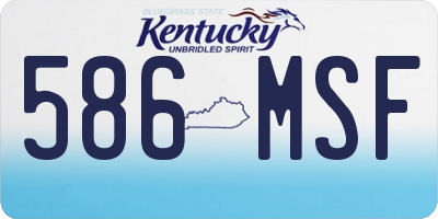 KY license plate 586MSF