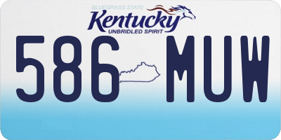 KY license plate 586MUW