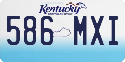 KY license plate 586MXI