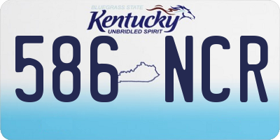 KY license plate 586NCR