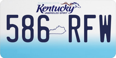 KY license plate 586RFW