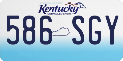 KY license plate 586SGY