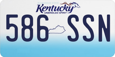 KY license plate 586SSN