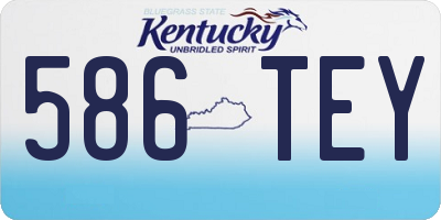 KY license plate 586TEY