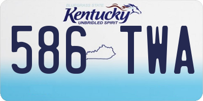 KY license plate 586TWA