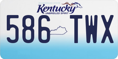 KY license plate 586TWX