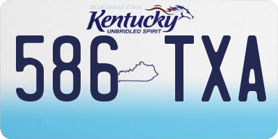 KY license plate 586TXA