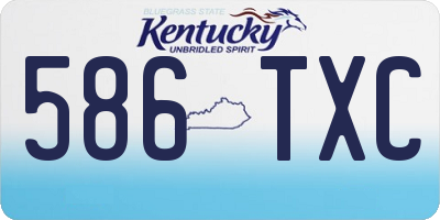 KY license plate 586TXC