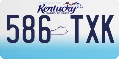 KY license plate 586TXK