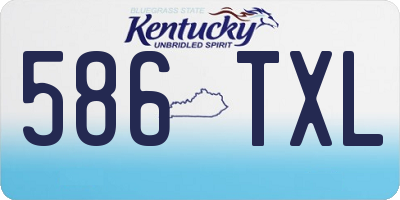 KY license plate 586TXL