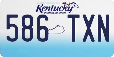KY license plate 586TXN