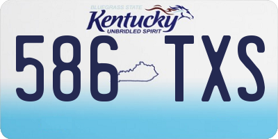KY license plate 586TXS