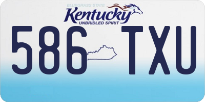 KY license plate 586TXU