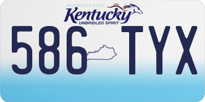 KY license plate 586TYX
