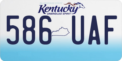 KY license plate 586UAF