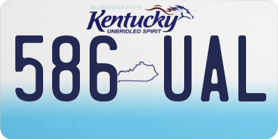 KY license plate 586UAL