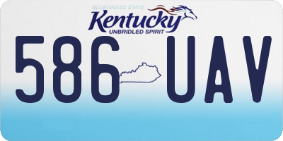 KY license plate 586UAV