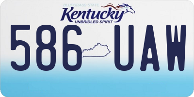 KY license plate 586UAW