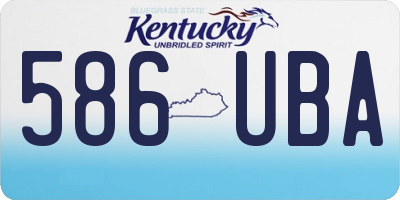 KY license plate 586UBA