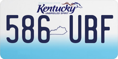 KY license plate 586UBF