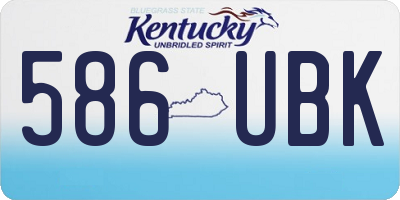 KY license plate 586UBK