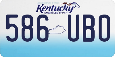 KY license plate 586UBO