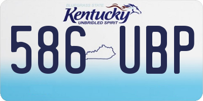 KY license plate 586UBP