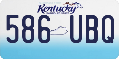 KY license plate 586UBQ