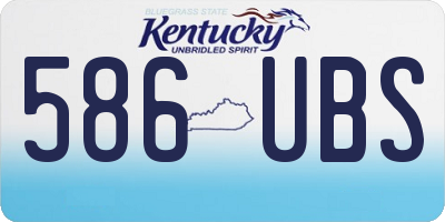 KY license plate 586UBS