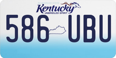 KY license plate 586UBU