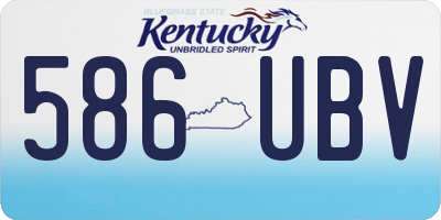 KY license plate 586UBV