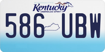 KY license plate 586UBW