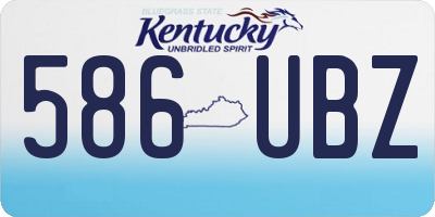 KY license plate 586UBZ